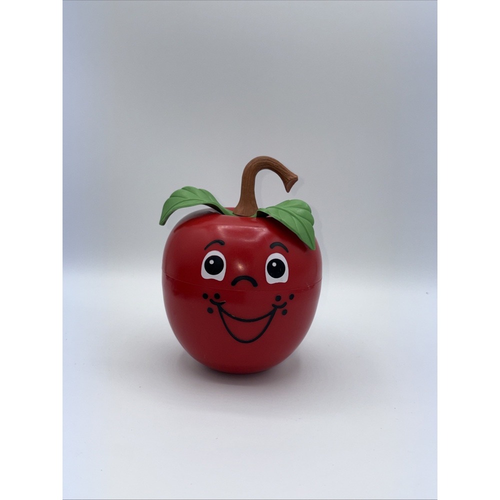 Vintage 1972 Fisher Price Happy Apple Chime Toy #435 Long Stem Roly Poly Works